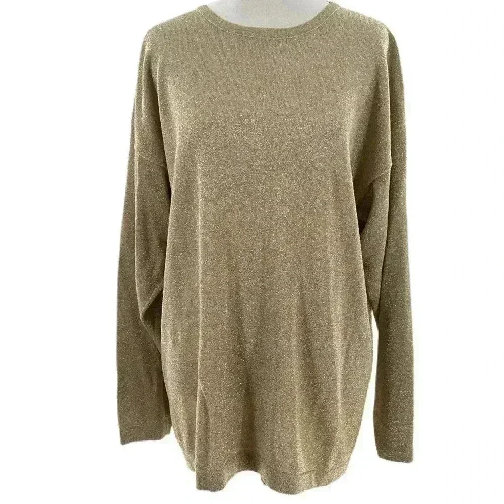 Lisa originals oversized sweater size M gold metallic party vintage 80s 90s